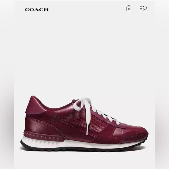 Coach Women’s  “Moonlight Patchwork” sneakers NWOT Burgundy size 8M - Picture 1 of 12
